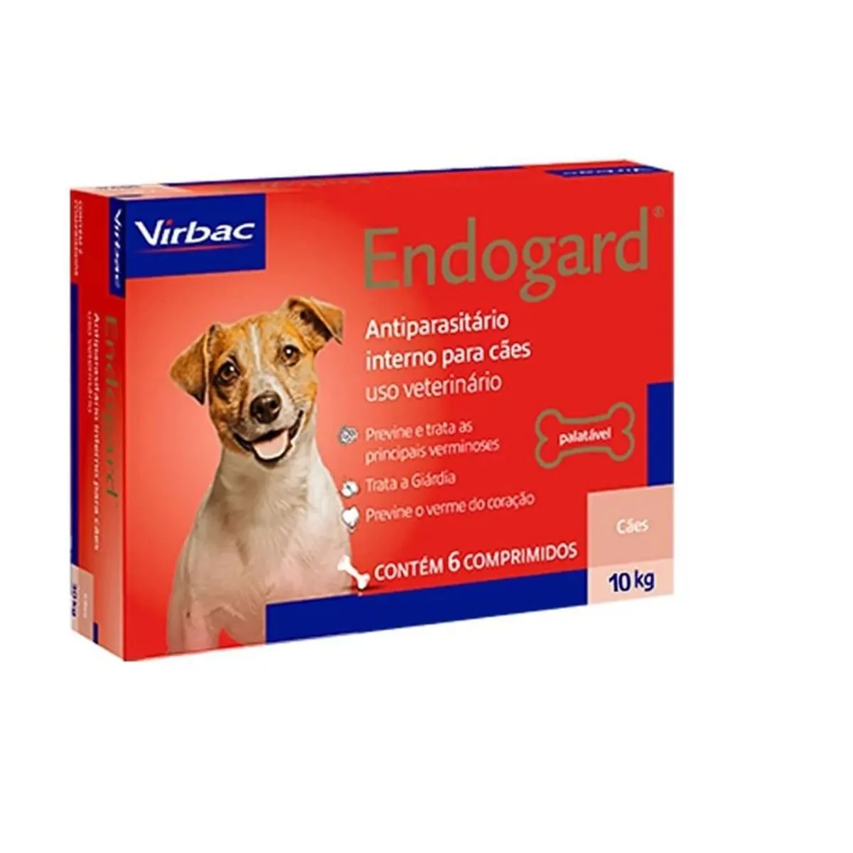 Antiparasitário para Cães 10kg Endogard 6 comprimidos