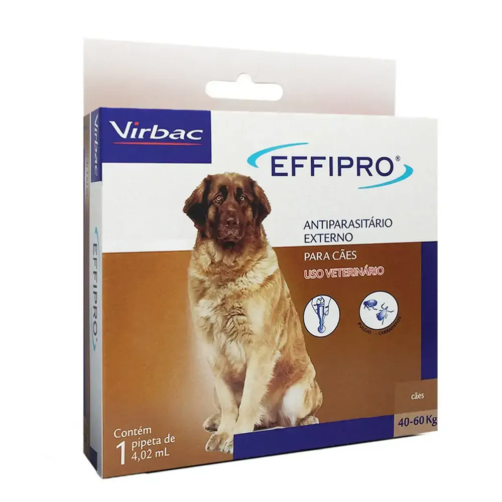 Antipulgas e Carrapatos Effipro Cães mais 40kg 4,02ml Virbac