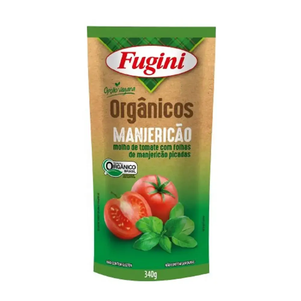 Molho Tomate Fugini Organico 340g Manjericao