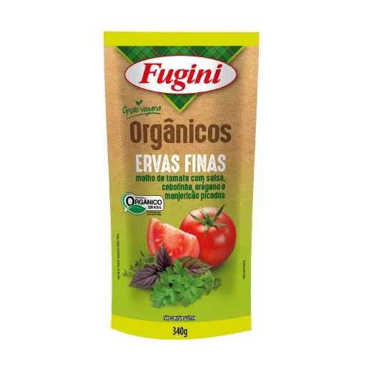 Molho Tomate Fugini Organico 340g Ervas Finas