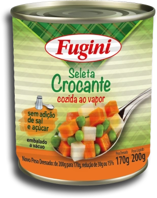Seleta De Legumes Em Conserva Cozida No Vapor Crocante Fugini Lata 170g