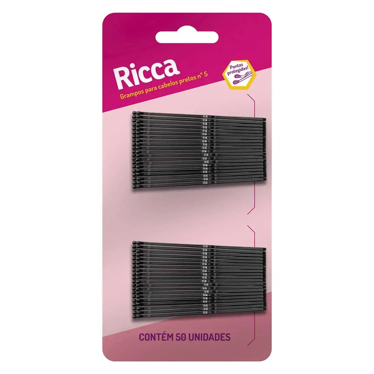 Grampo Para Cabelo Ricca Preto N°5