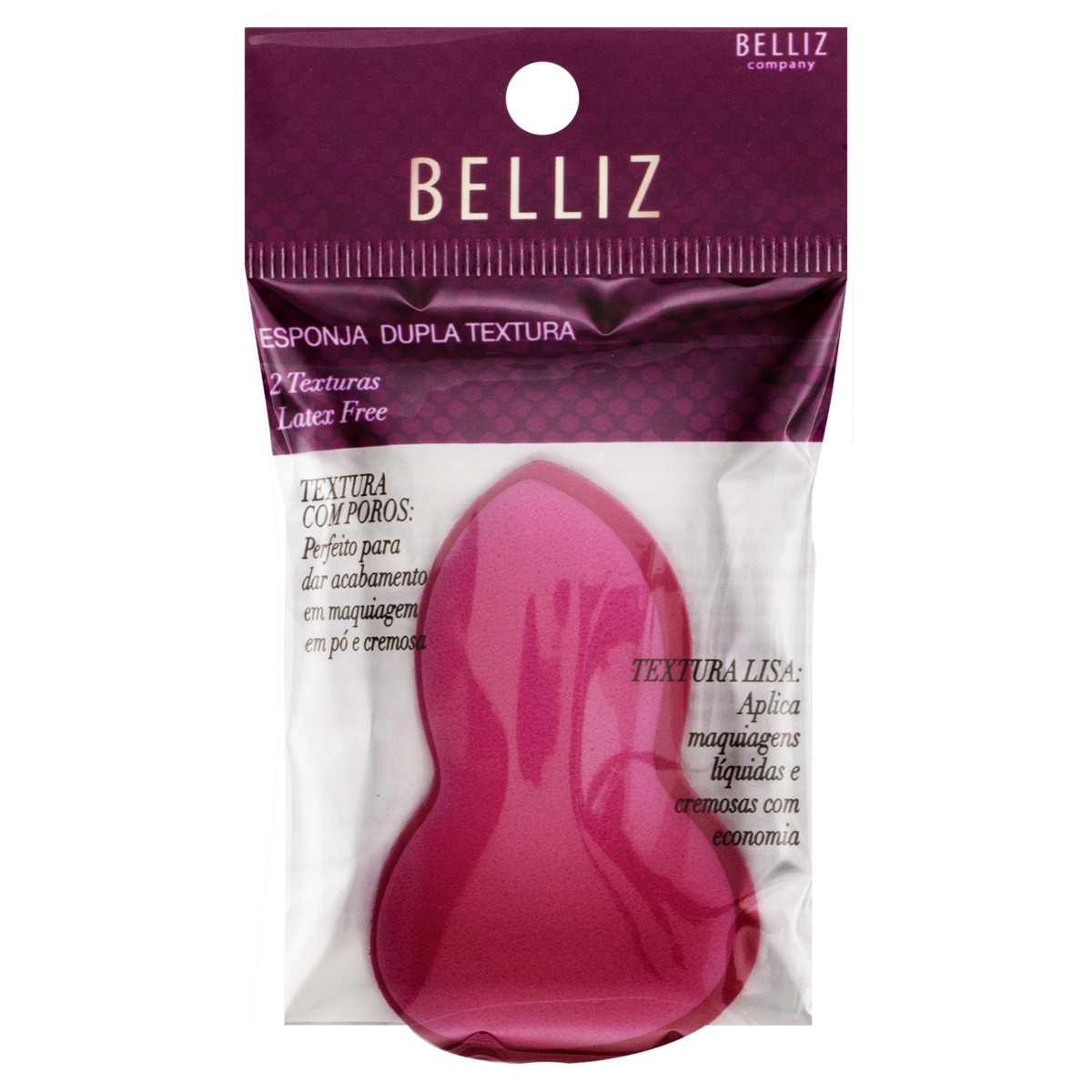 Esponja Para Maquiagem Dupla Textura Belliz