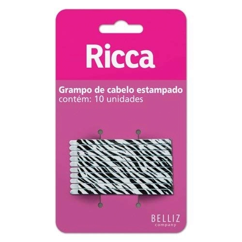 Grampo De Cabelo Ricca Style Zebra