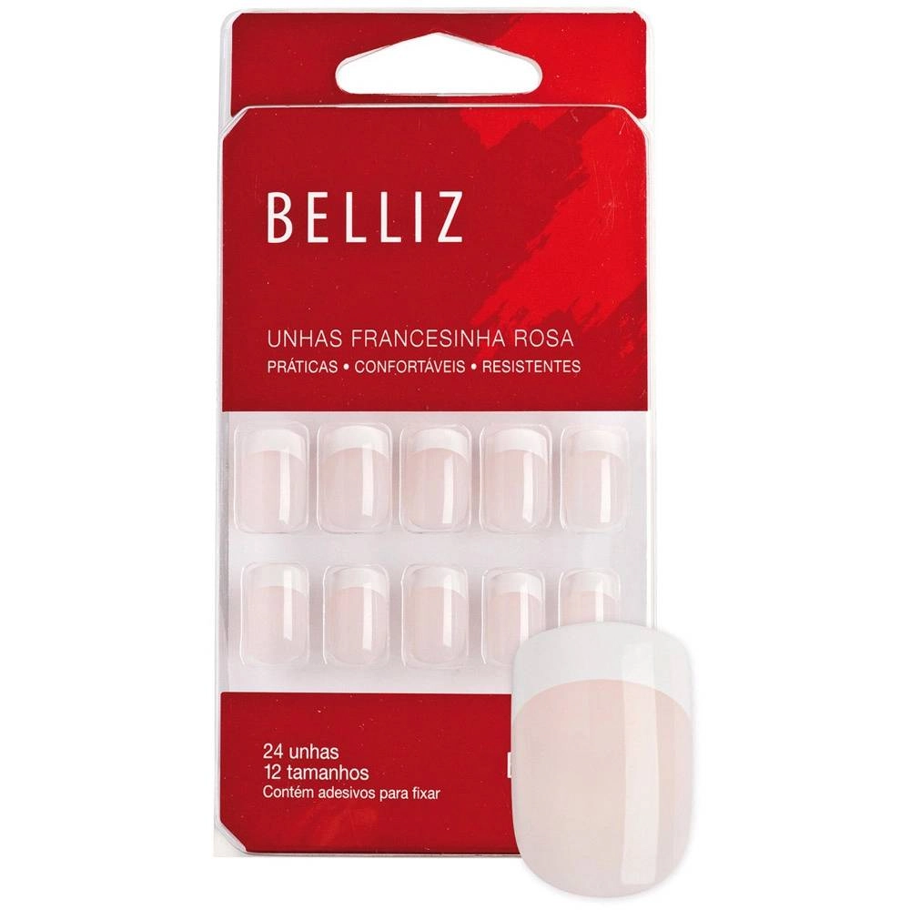 Unhas Postiças Belliz Francesinha Rosa - 1204