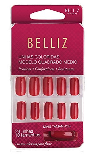 Unhas Autoadesivas Belliz Red Wine 24 Unidades