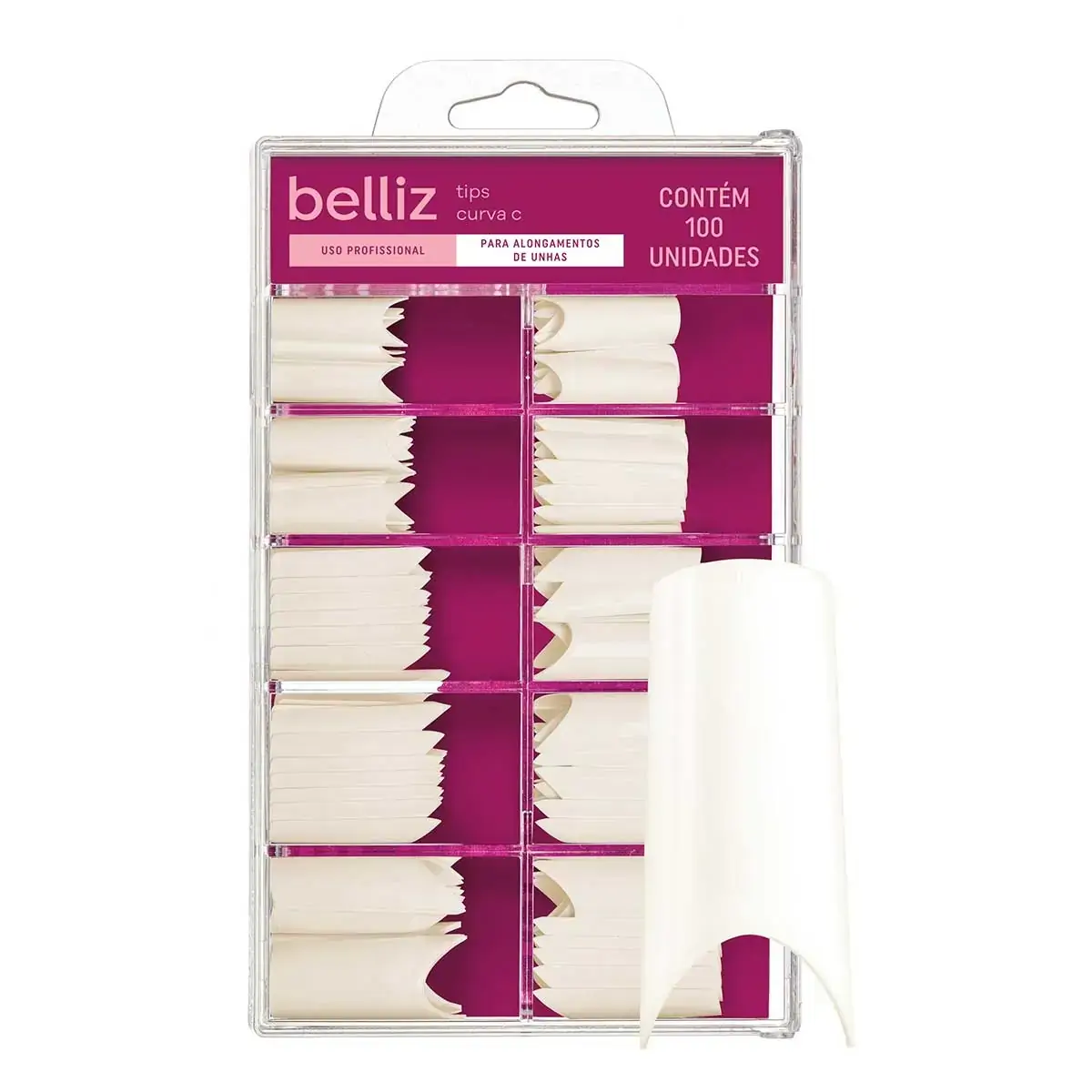 Tips De Unha Maestral Belliz Curva C Natural 1un