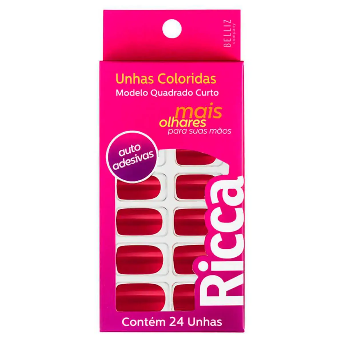 Unhas Ricca Auto Adesiva Verm.bordo 1845