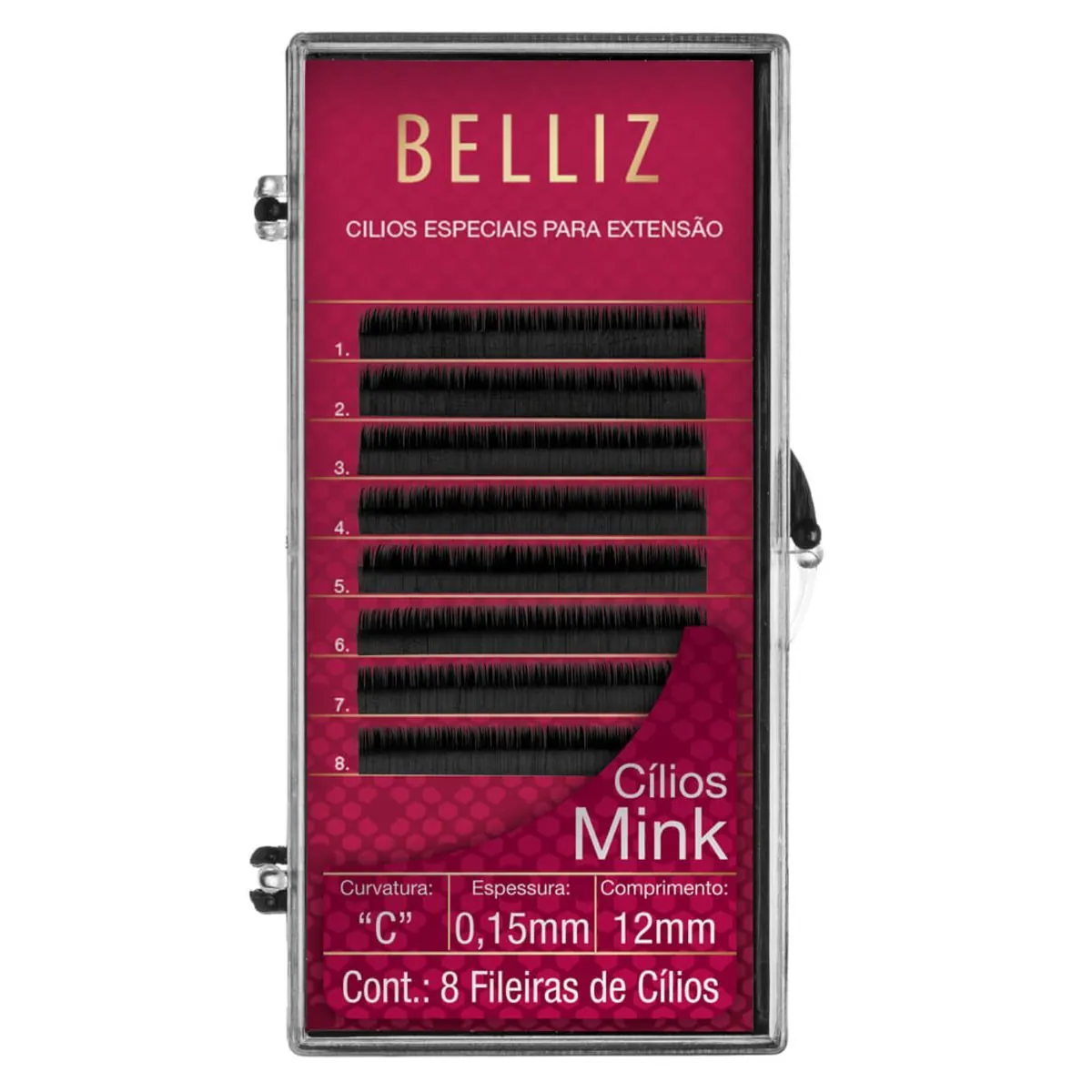 Cilios Posticos Maestral Belliz Alongamento Mink C 015 12mm 1un