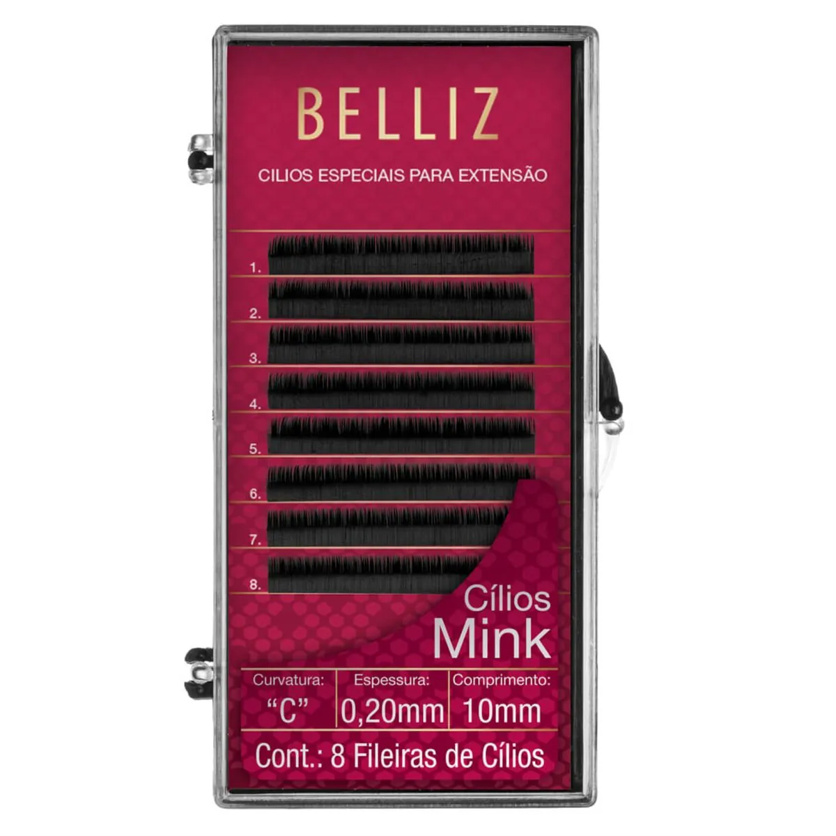 Cilios Posticos Maestral Belliz Extensao Mink 025 8mm 1un