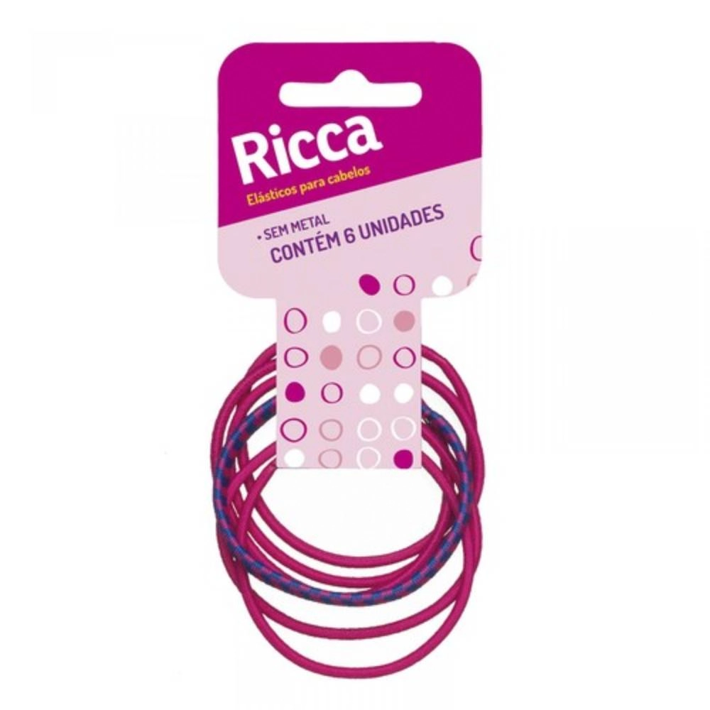 Elastico P/cabelo Maestral Ricca 2mm Bicolor Rosa E Azul 6un