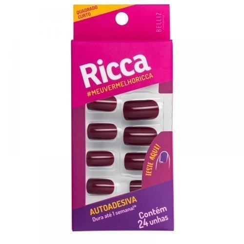 Unha Postica Maestral Ricca Vermelho Seda Auto Adesiva 1un