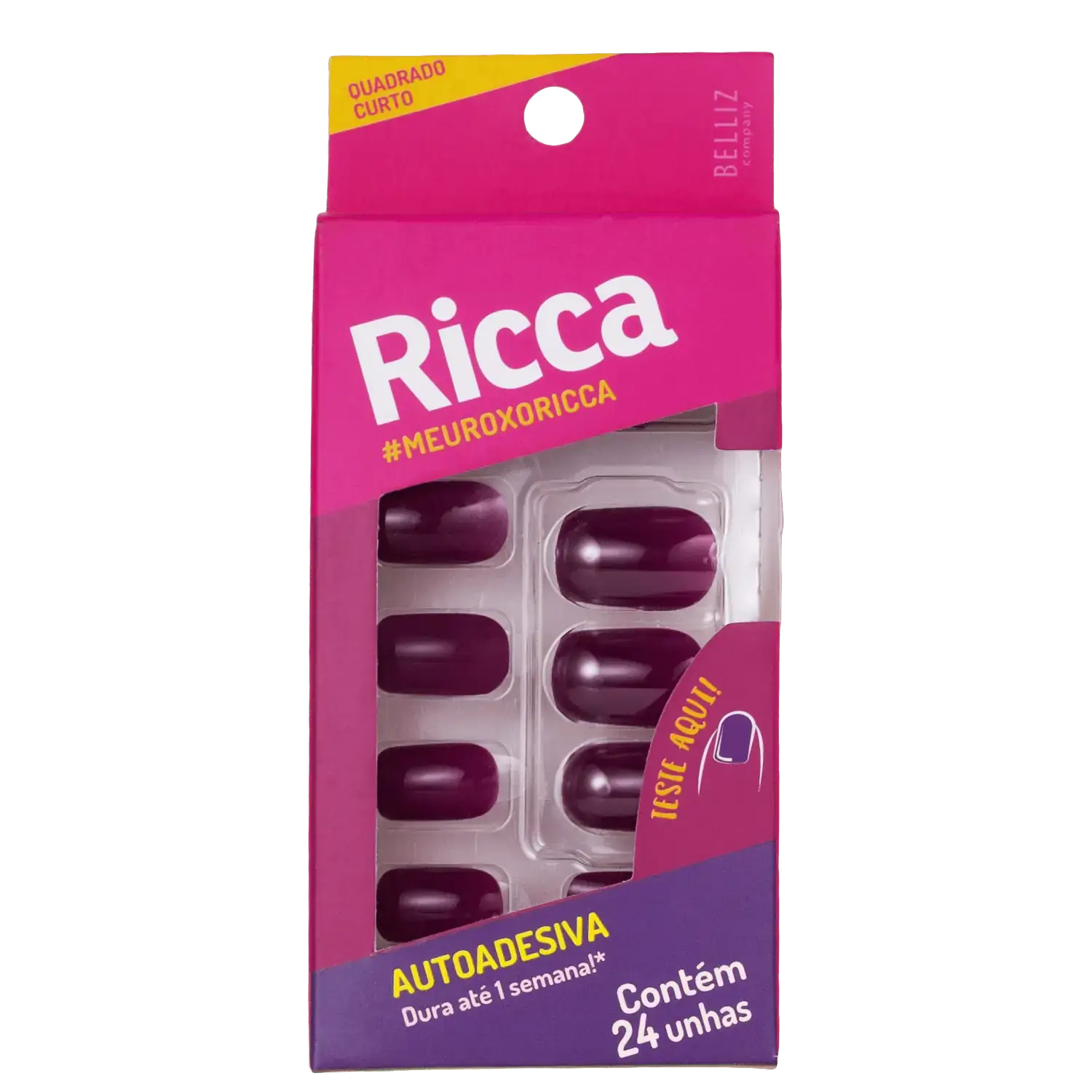 Unha Postica Maestral Ricca Roxo Ametista Auto Adesiva 1un