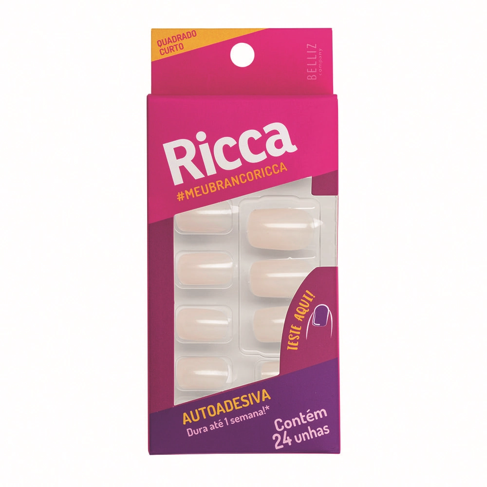 Unha Postica Maestral Ricca Branco Sonho Auto Adesiva 1un