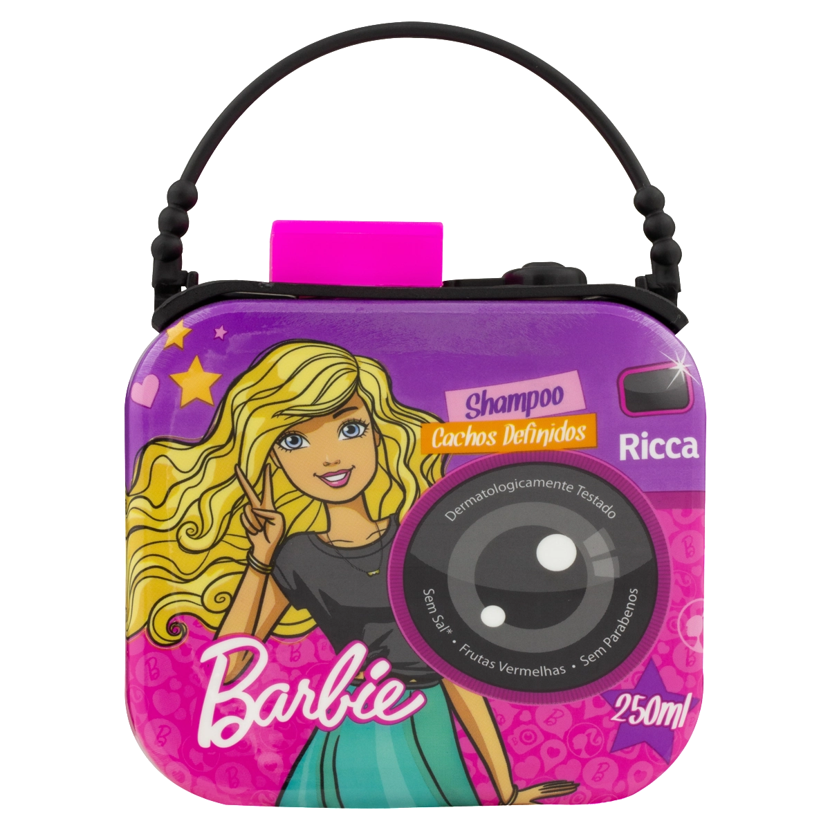 Shampoo Infantil Frutas Vermelhas Barbie Ricca Cachos Definidos Frasco 250ml