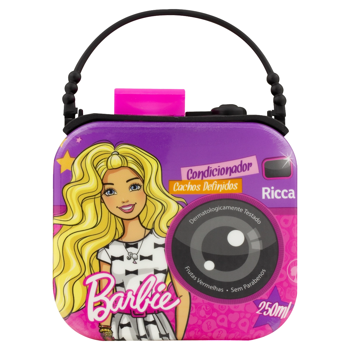 Condicionador Infantil Frutas Vermelhas Barbie Ricca Cachos Definidos Frasco 250ml
