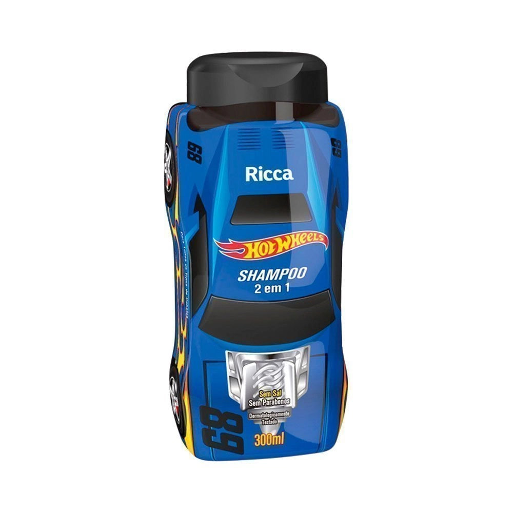 Shampoo Infantil 2 Em 1 Hot Wheels Ricca Frasco 300ml