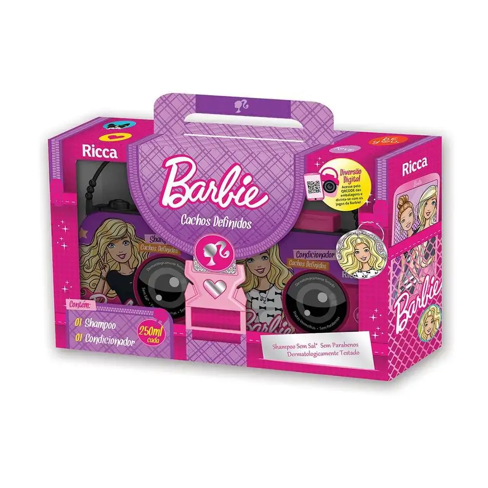 Shampoo Condicionador Barbie Ricca Frutas Vermelhas 250