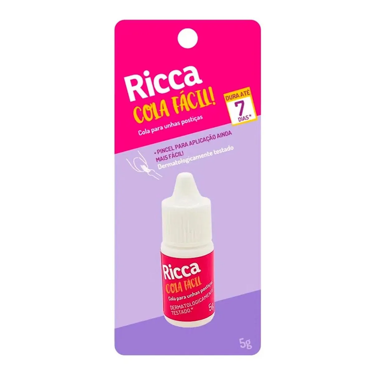 Cola Para Unhas Posticas Ricca Com Pincel 5g