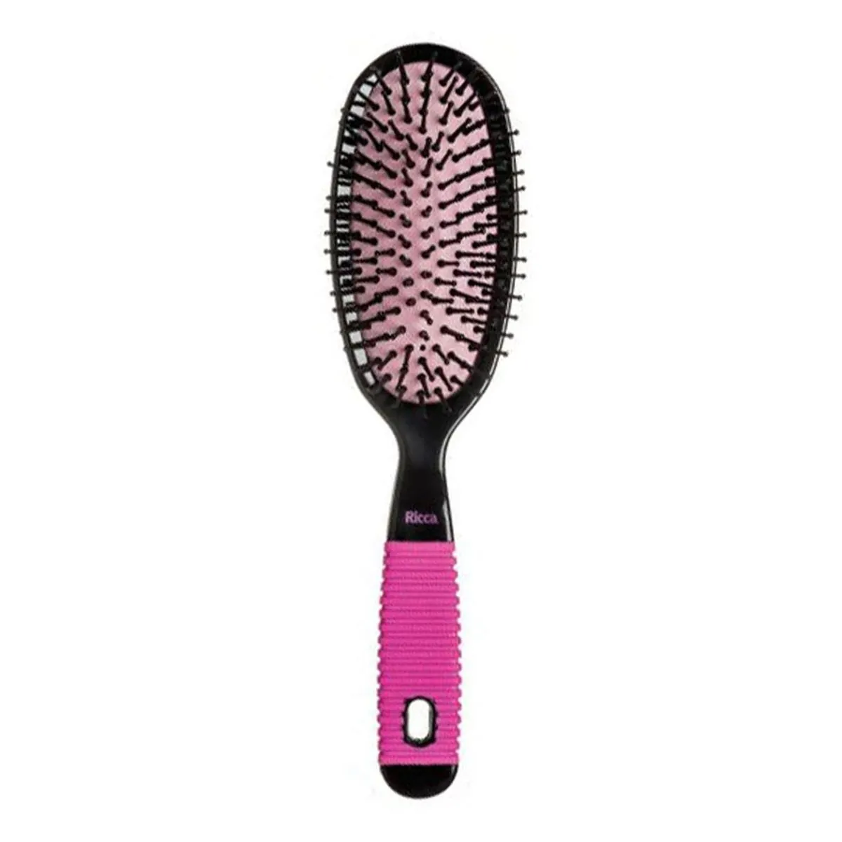 Ricca Escova Oval Gde Black & Pink Cod. 2411