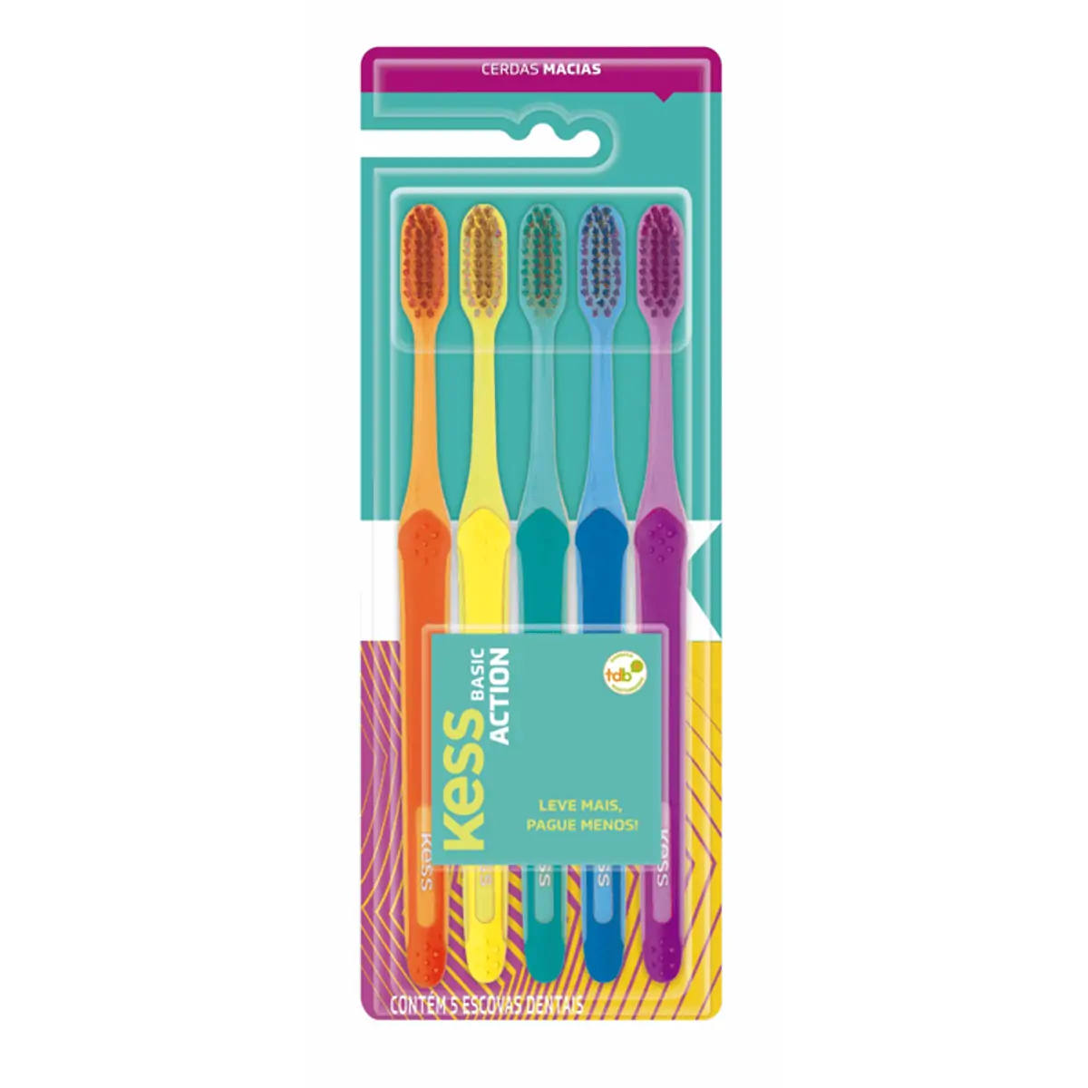 Escova Dental Maestral Kess Basic Action Macia Pack 5un