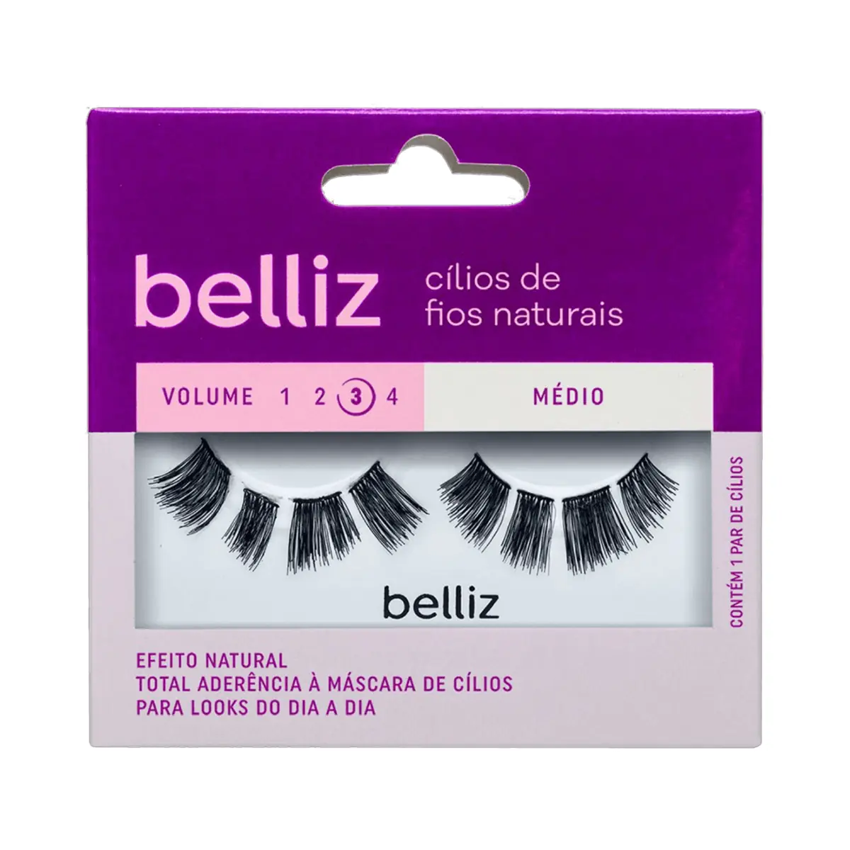Cílios Belliz Naturais Vol. 3 Médio - 112 Ref. 2631