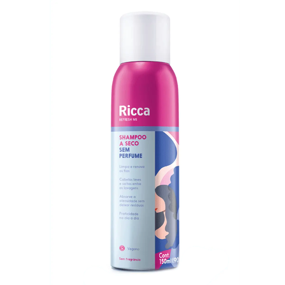 Shampoo A Seco Sem Perfume Ricca Refresh Me Frasco 150ml Spray