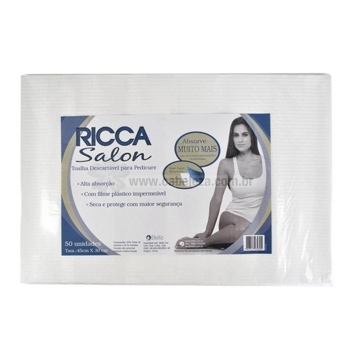 Ricca Salon Toalha Descartável Para Pedicure 50 Unidade 3230