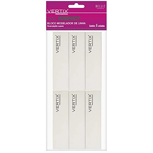 Polidor Maestral Vertix Bloco Modelador Branco Suave Para Unhas 6un