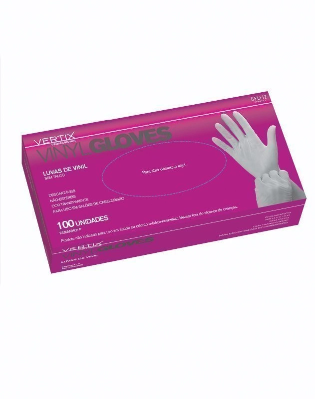 Luva Maestral Vertix Vinil Sem Talco Box Tam. P 100un