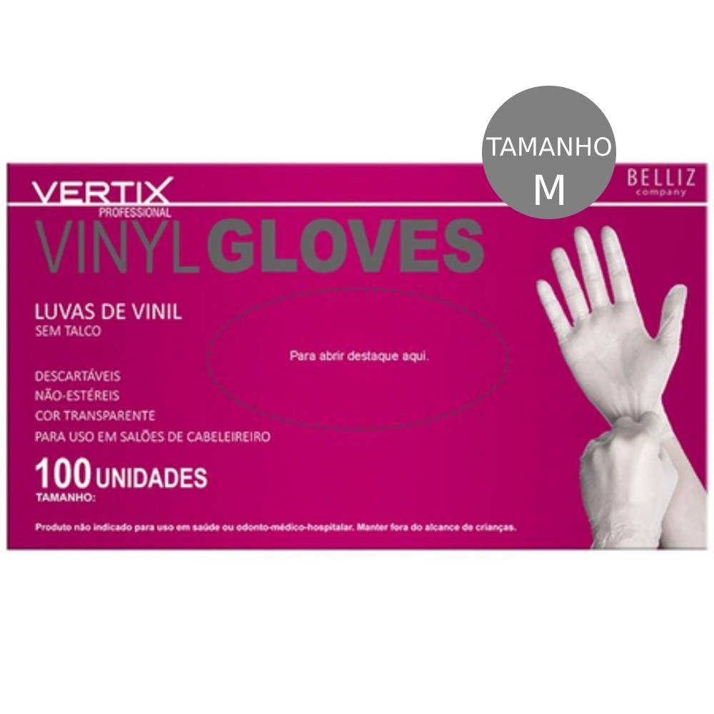 Luva Vinil Vertix S/talco C/100 M