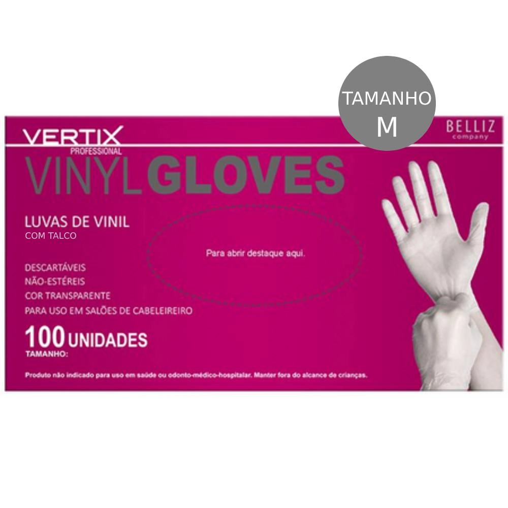 Luva De Vinil C/talco Box M