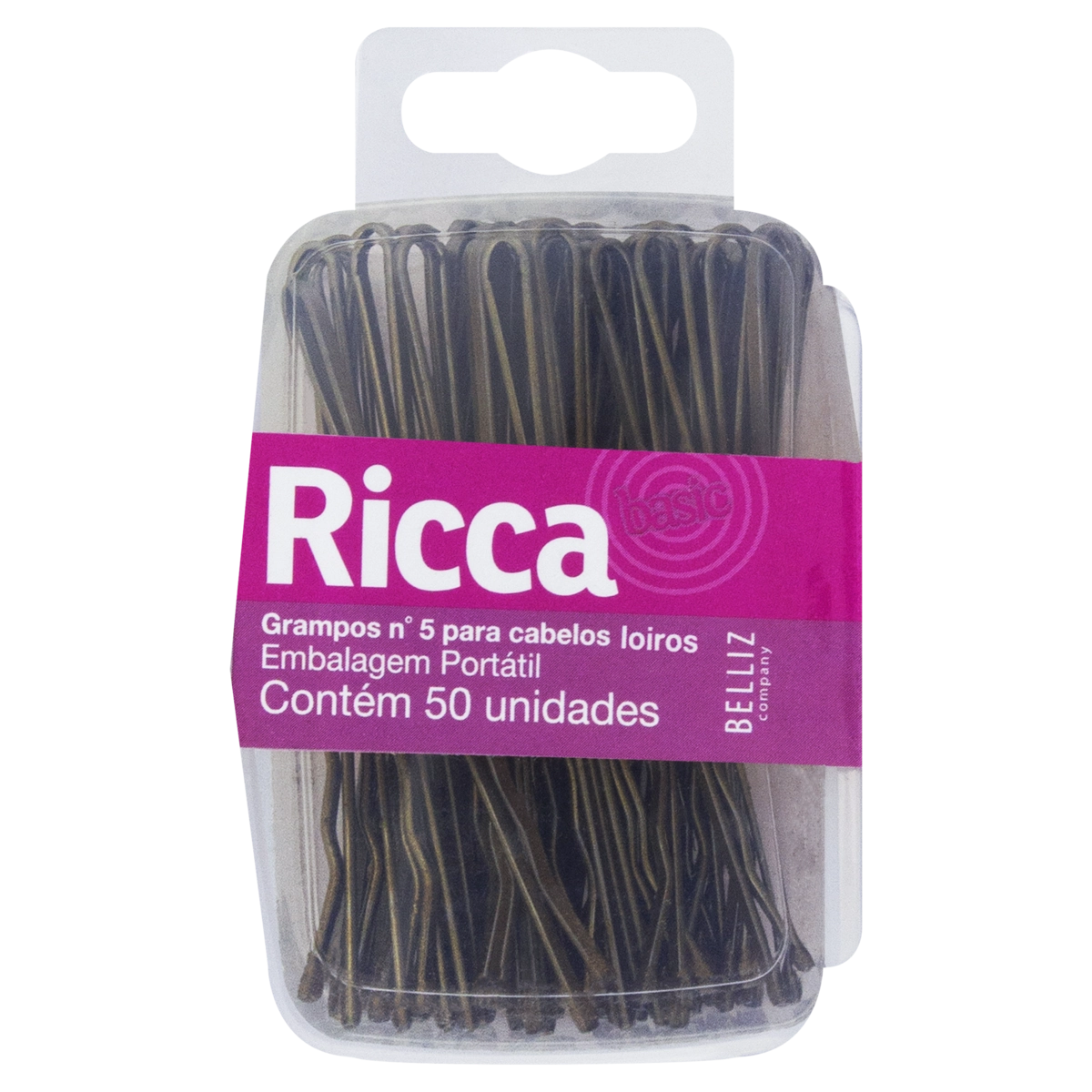 Grampo Para Cabelo Loiro Ricca Basic N 5 50 Unidades
