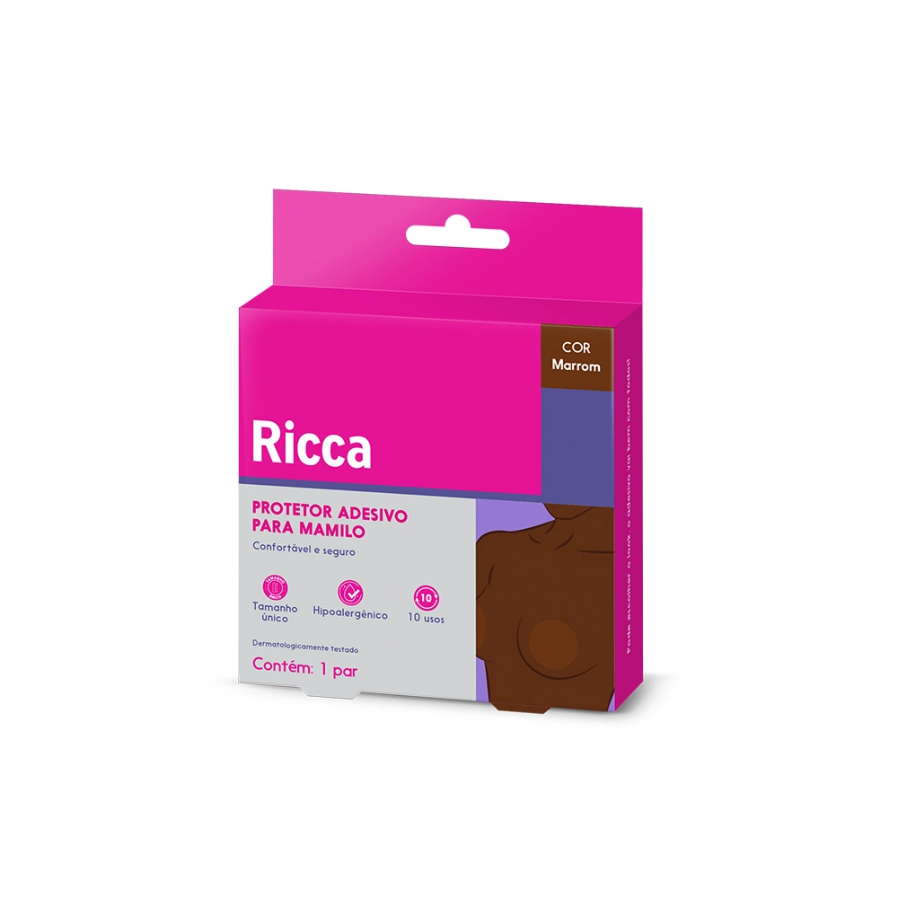 Adesivo P/protecao De Mamilos Ricca Reutilizavel Marrom 1un