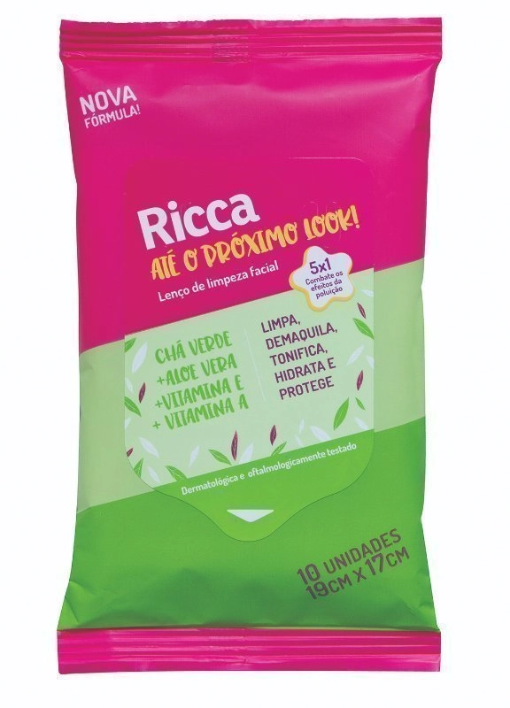 Demaquilante Maestral Ricca Lenco De Limpeza Facial Ricca 10un
