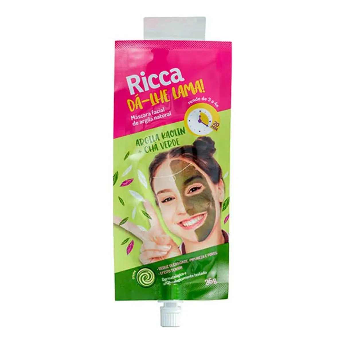 Máscara Facial de Argila Natural Ricca Dá-lhe Lama! 25g