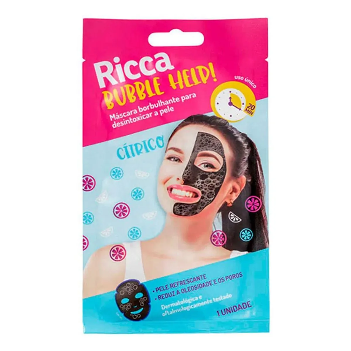 Máscara Facial Borbulhante Ricca Bubble Help! 1 Unidade