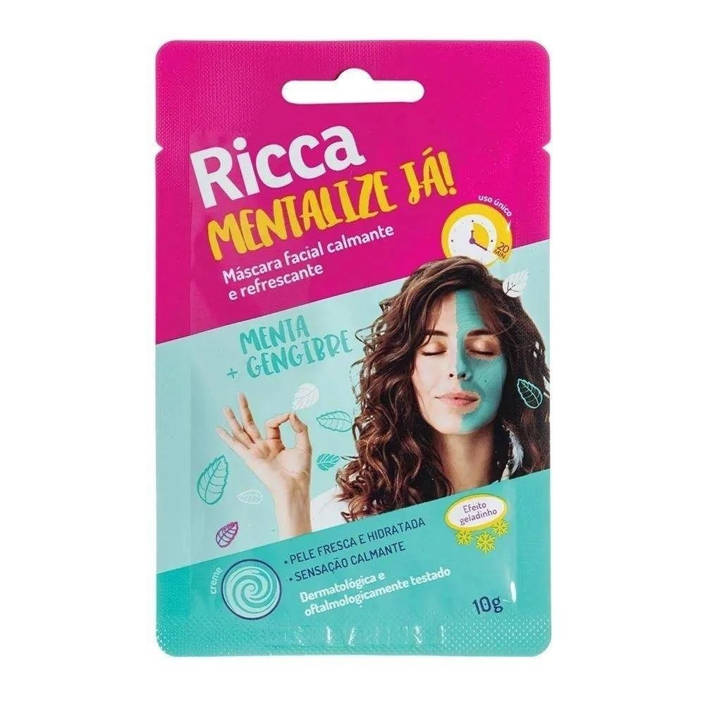 Ricca Máscara Facial Mentalize Já Calmante e Refrescante 10g