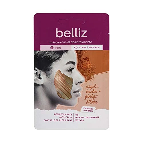 Máscara Facial Desintoxicante Belliz Com Argila Vermelha 10g