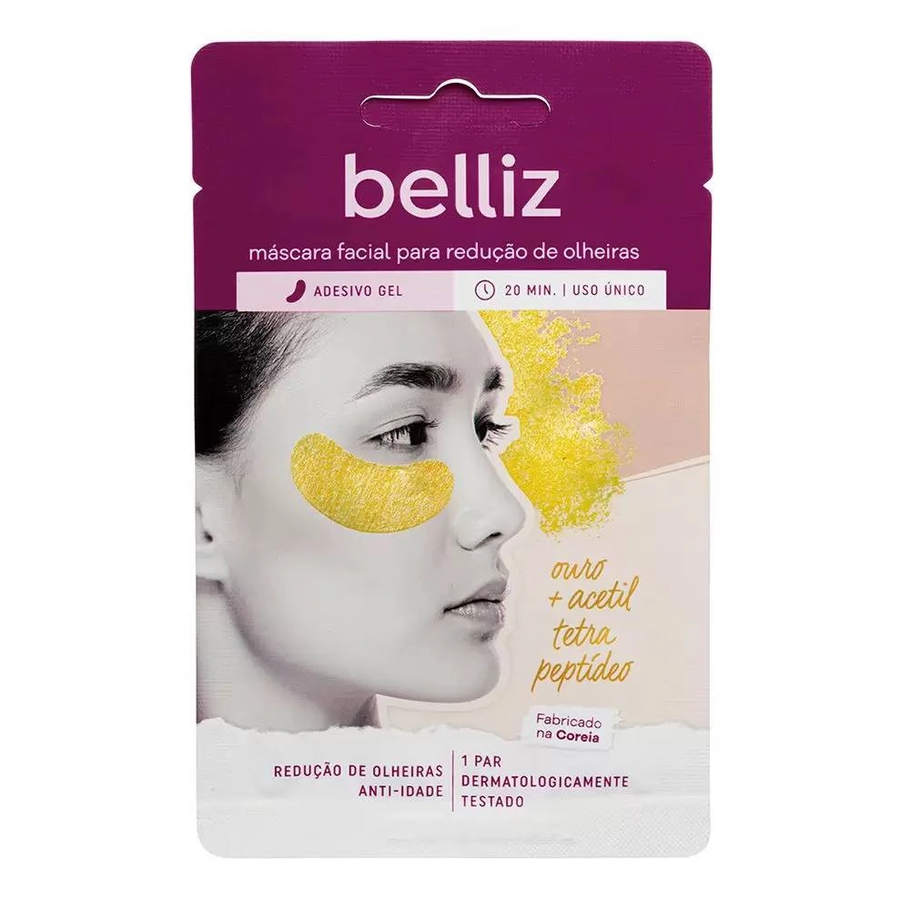 Mascara Facial Maestral Belliz Para Reducao De Olheiras Com Ouro 1un