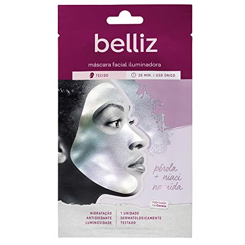 Máscara Facial Iluminadora Belliz Pérola + NiaciNamida