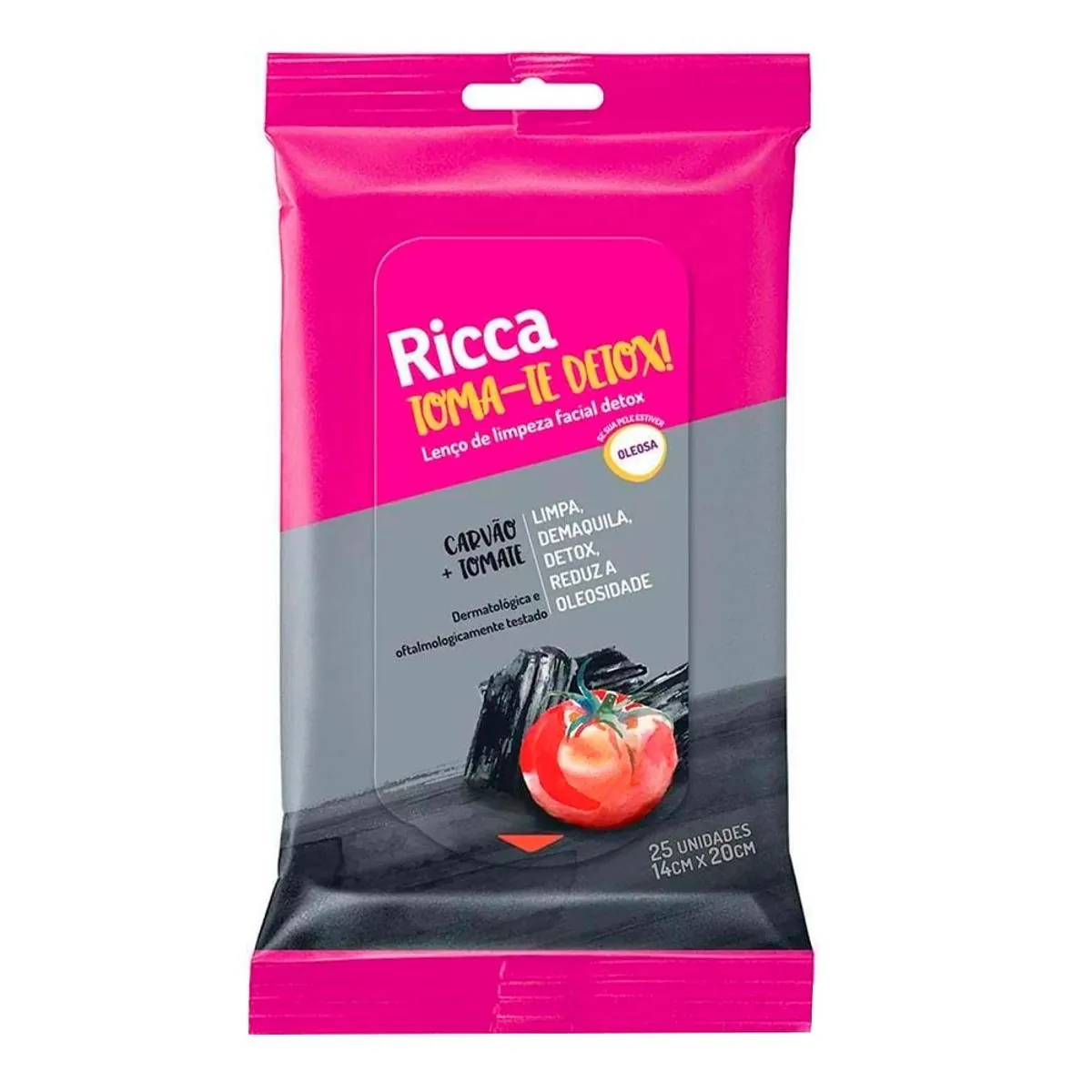 Lenco De Limpeza Facial Detox Ricca 25un