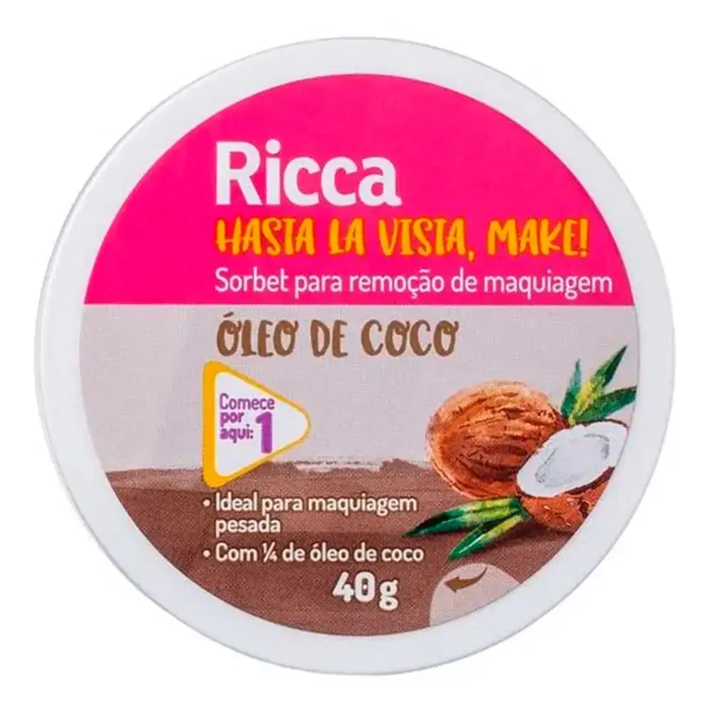 Sorbet Para Remocao De Maquiagem Ricca Coco 40g