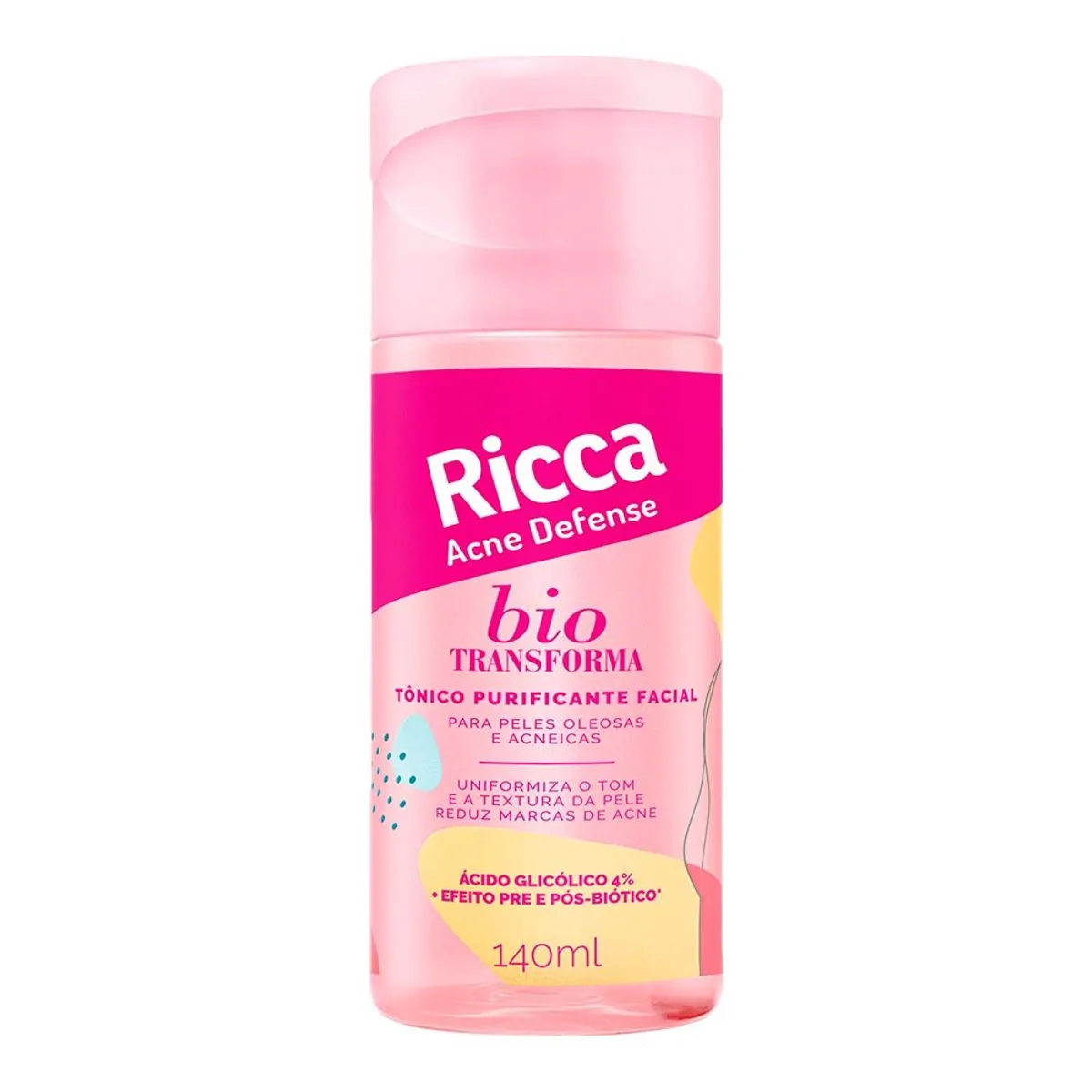 Tônico Facial Purificante Ricca Acne Defense Frasco 140ml