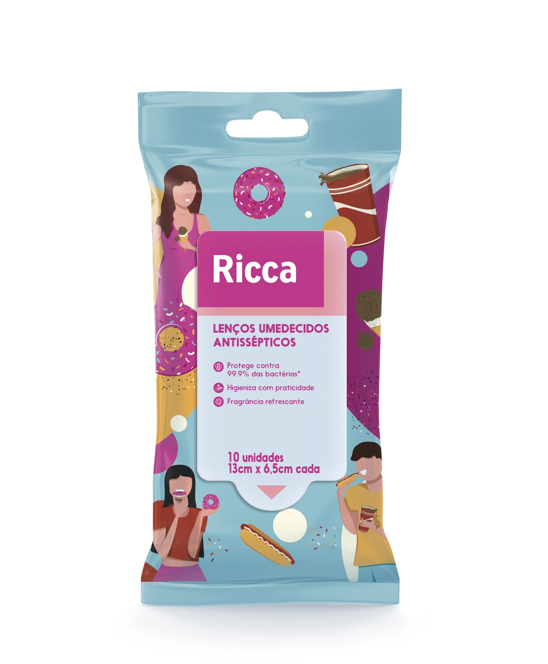 Lencos Antissepticos Ricca Azul 1un