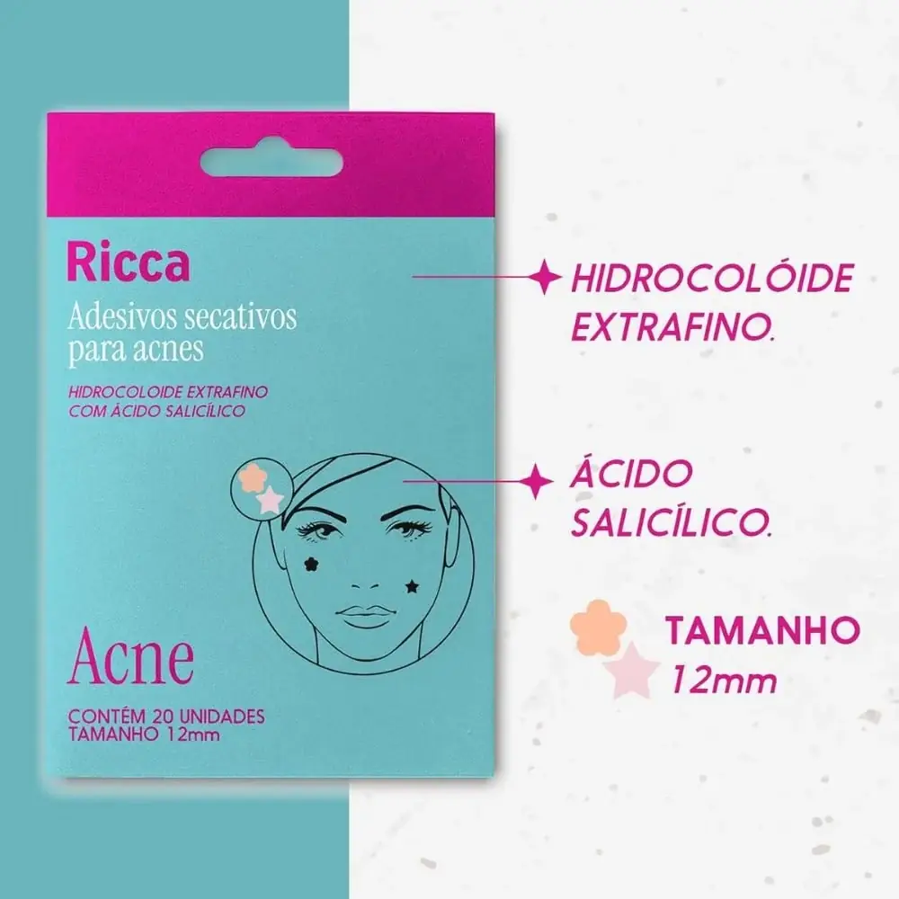 Adesivo Ricca Secatico Acne Flor E Estrela