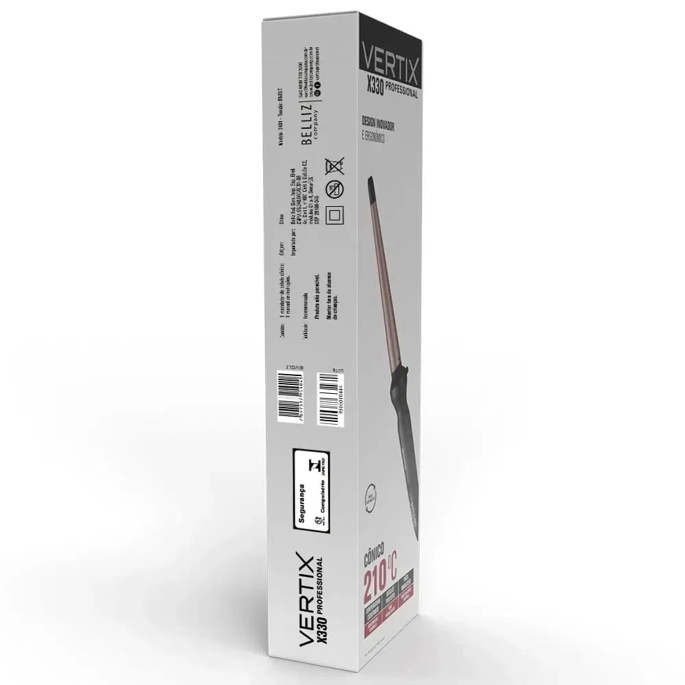Modelador de Cachos X330 10mm x 130mm Vertix - Bivolt