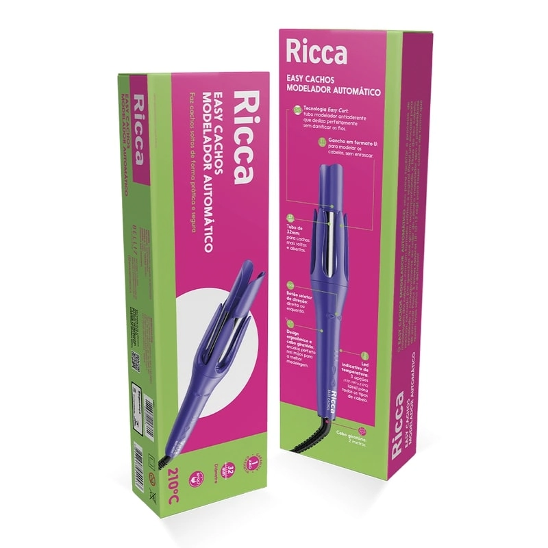 Modelador P/cabelo Ricca Easy Cachos Bivolt 1un