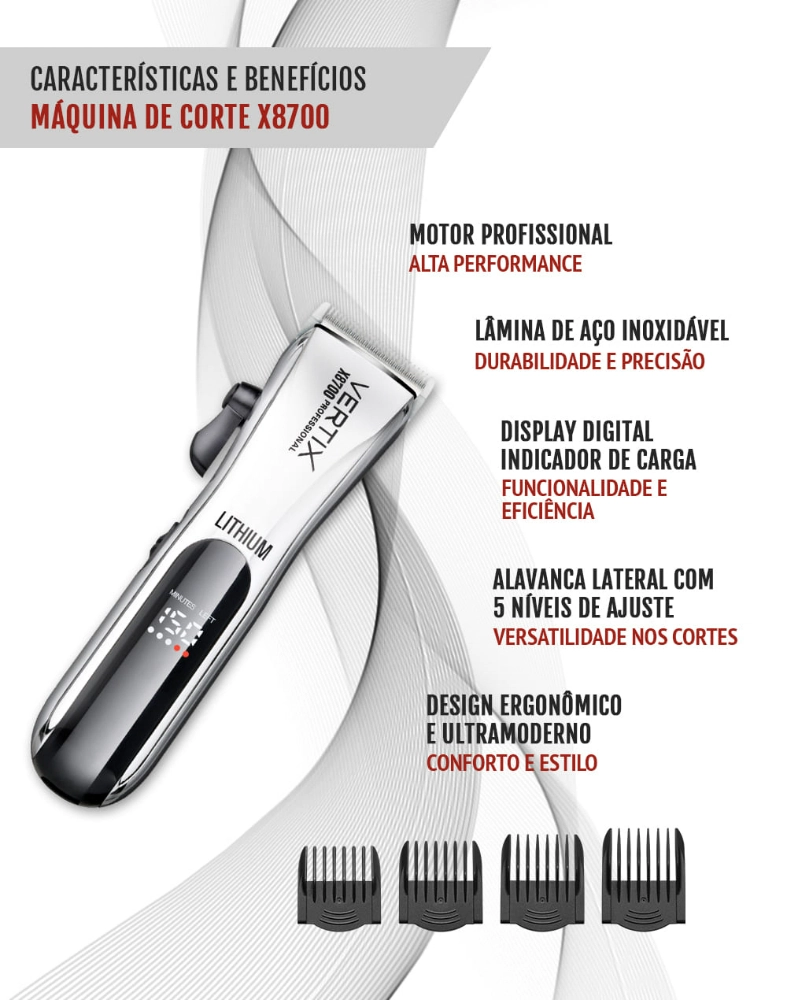 Maquina P/corte Maestral Vertix Sem Cabo Com Bateria Lithium X8700 Bivolt 1un