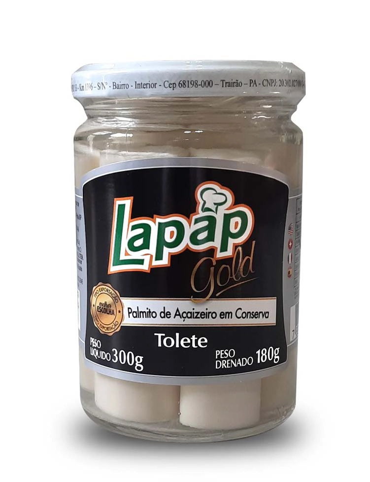 Palmito Lapap Inteiro Vidro 180 Gr